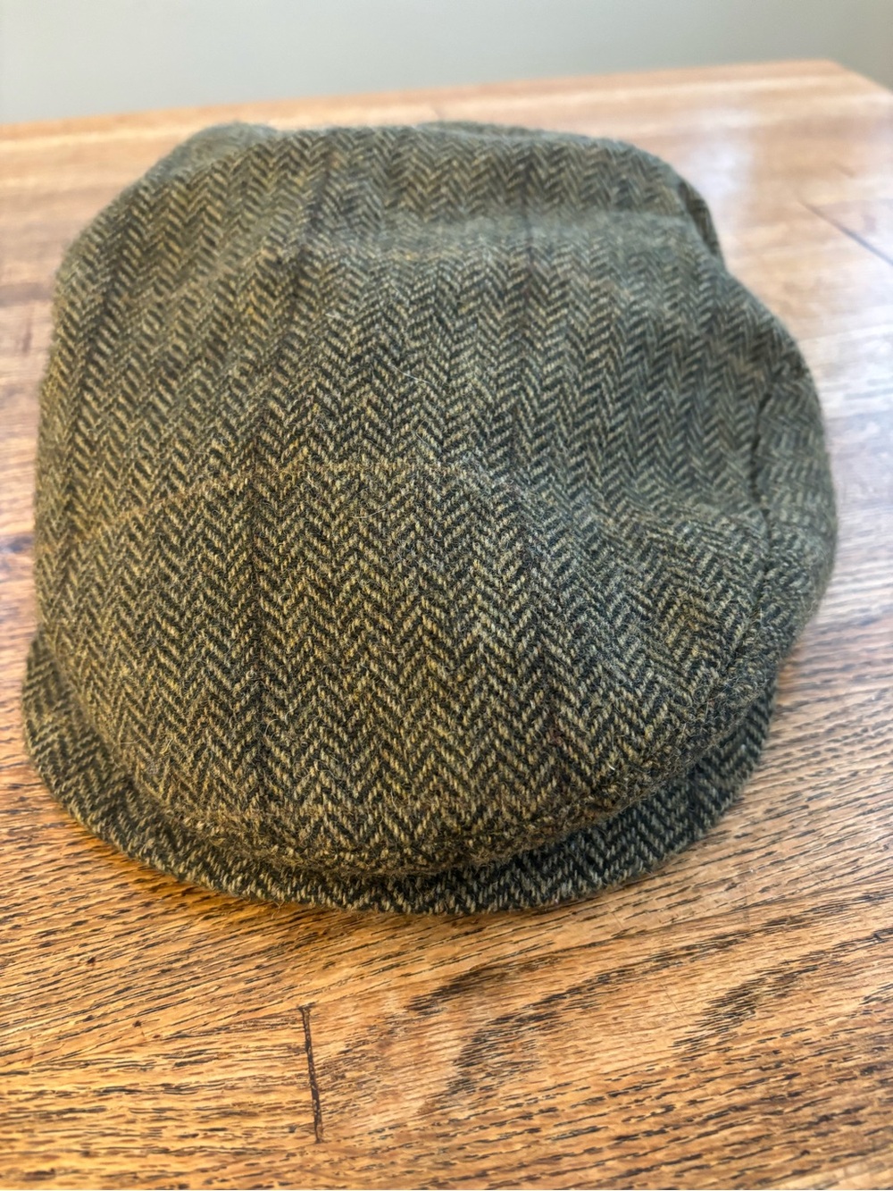 Vintage Perry Ellis Men’s Newsboy Flat Cap Brown & Camel Herringbone